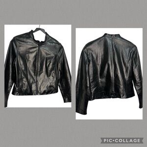 Leather Motorcycle Jacket from The Limited